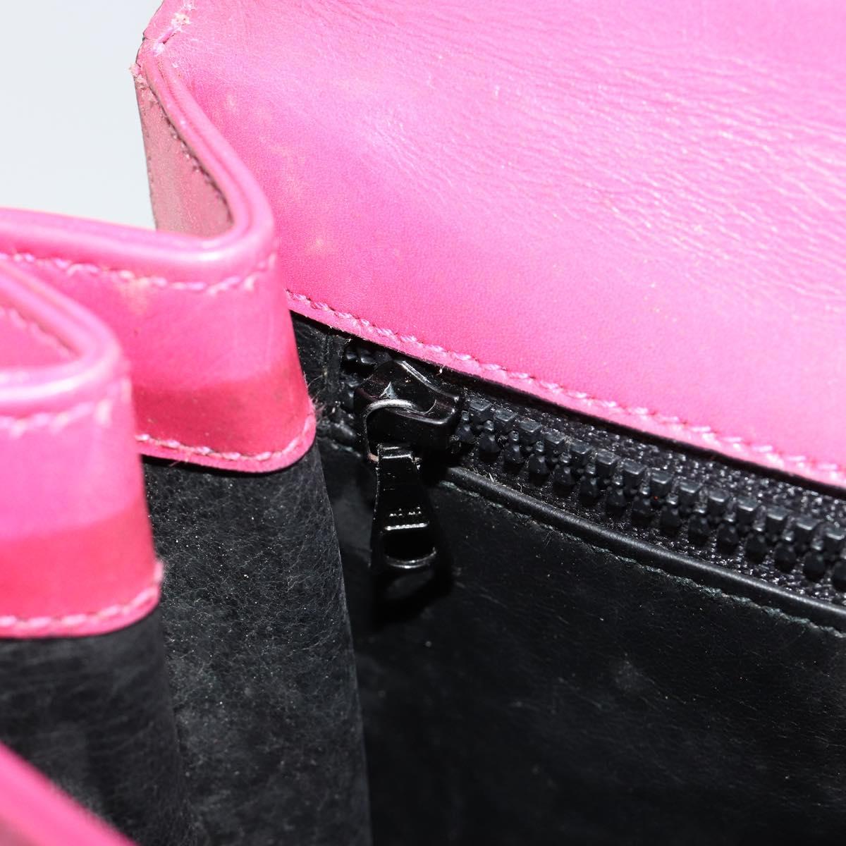 CELINE Hand Bag Leather 2way Pink Gold Auth 181199