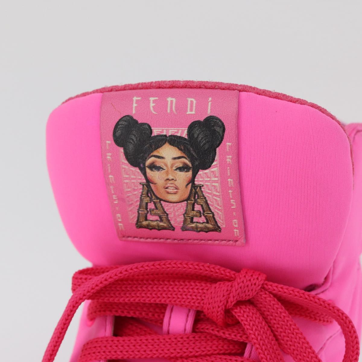 FENDI Zucca Canvas Sneakers 39 Pink Auth 181201A