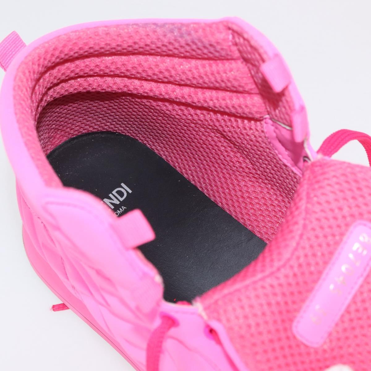 FENDI Zucca Canvas Sneakers 39 Pink Auth 181201A
