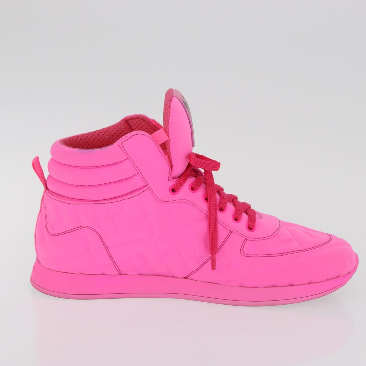 FENDI Zucca Canvas Sneakers 39 Pink Auth 181201A