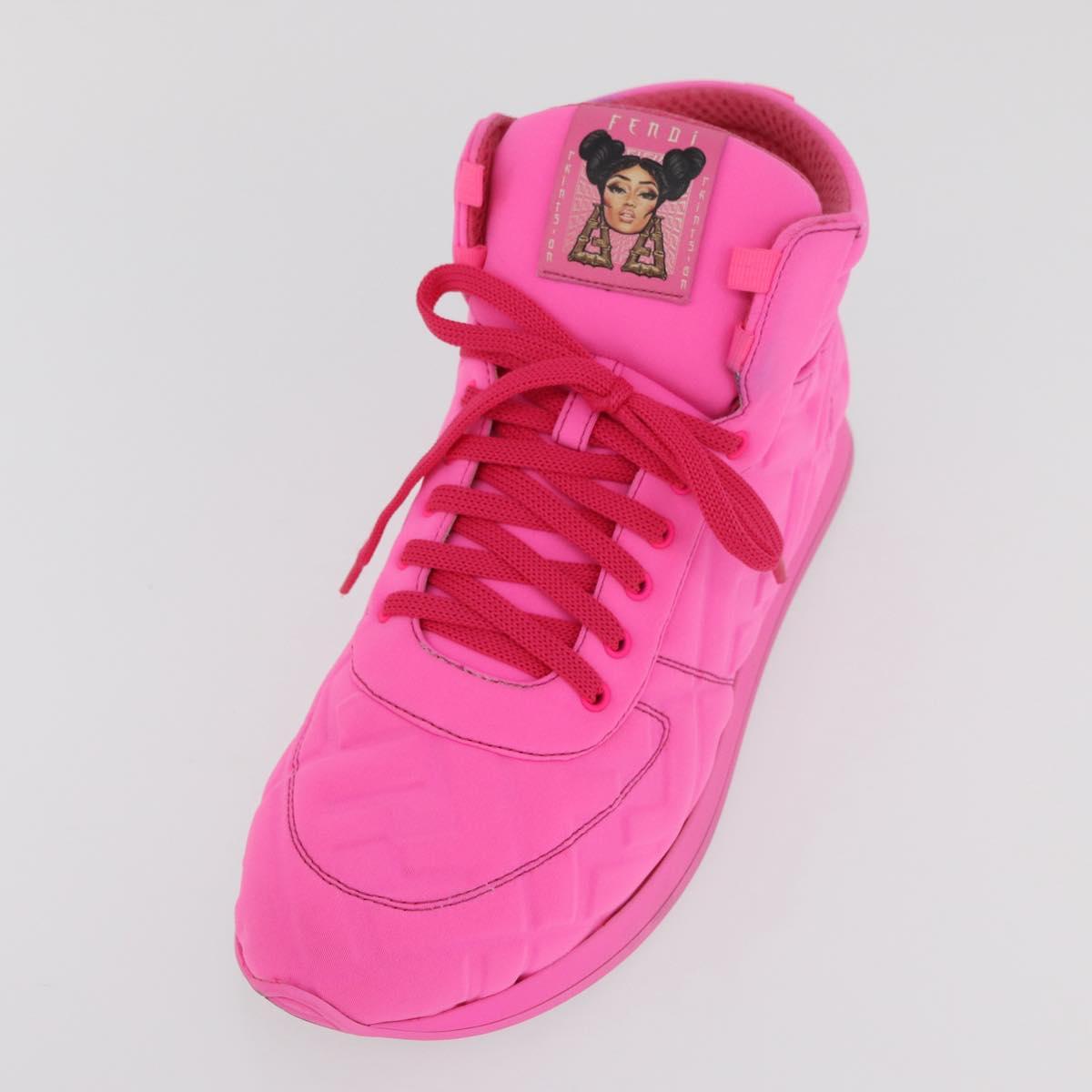 FENDI Zucca Canvas Sneakers 39 Pink Auth 181201A