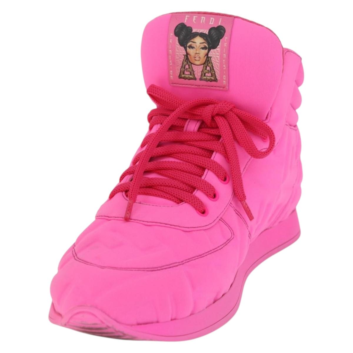 FENDI Zucca Canvas Sneakers 39 Pink Auth 181201A
