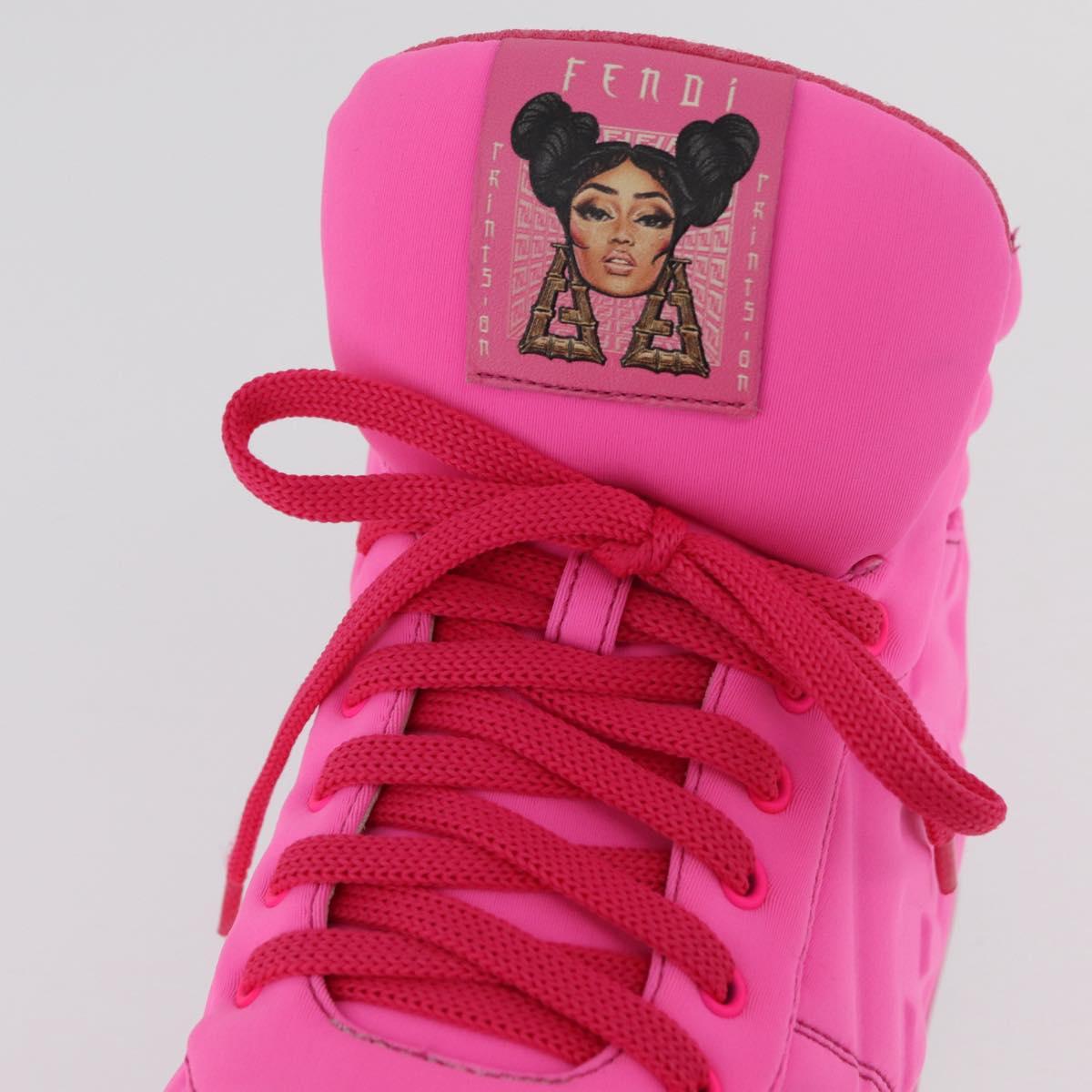 FENDI Zucca Canvas Sneakers 39 Pink Auth 181201A
