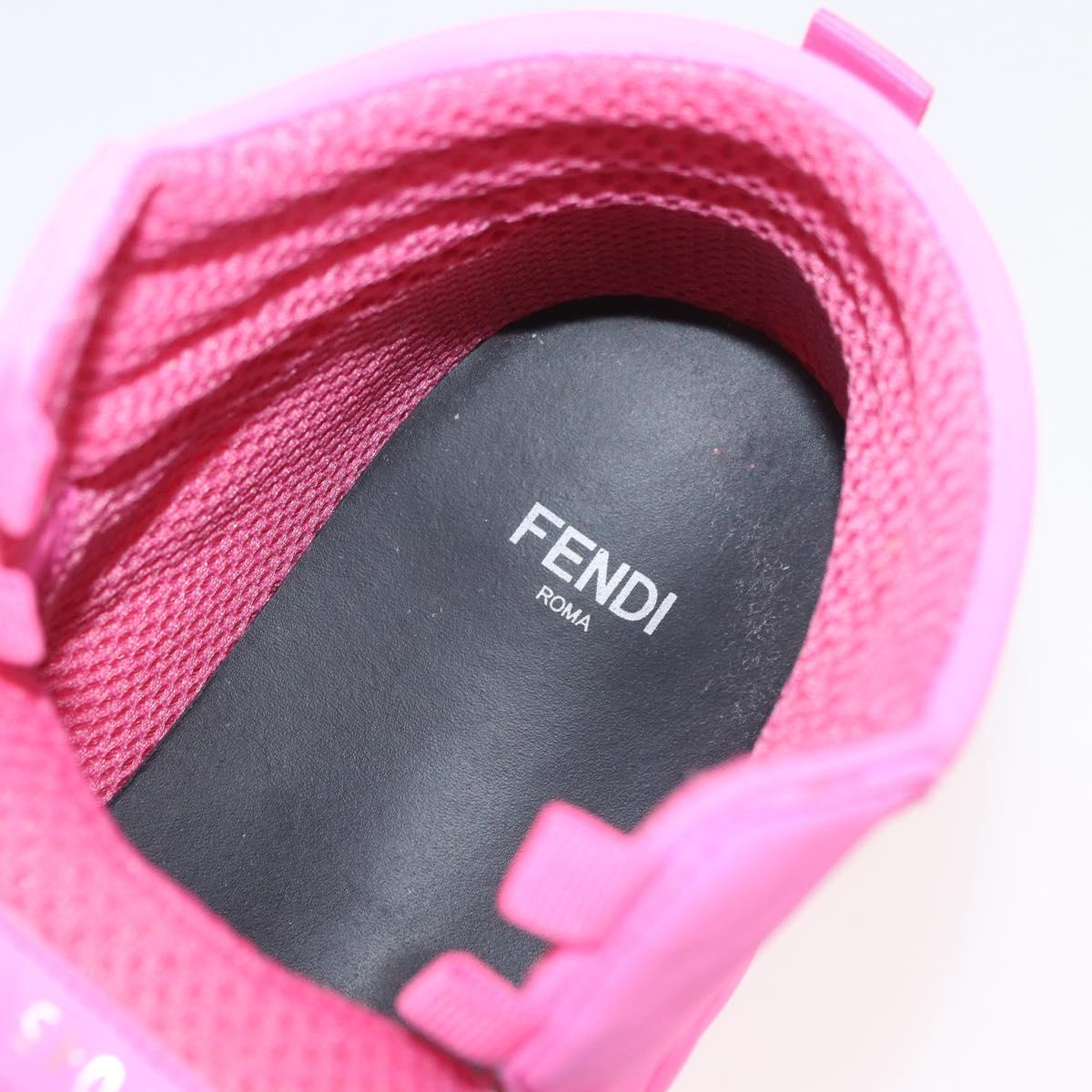 FENDI Zucca Canvas Sneakers 39 Pink Auth 181201A