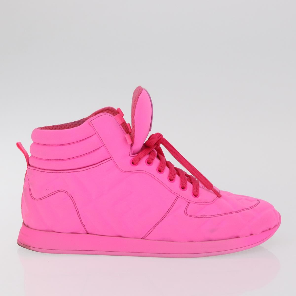 FENDI Zucca Canvas Sneakers 39 Pink Auth 181201A