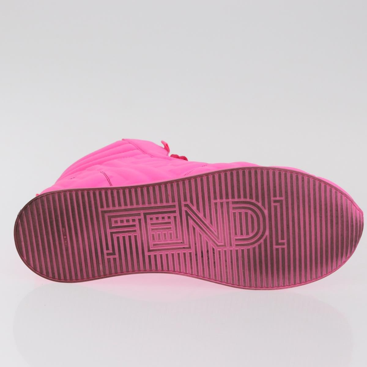 FENDI Zucca Canvas Sneakers 39 Pink Auth 181201A