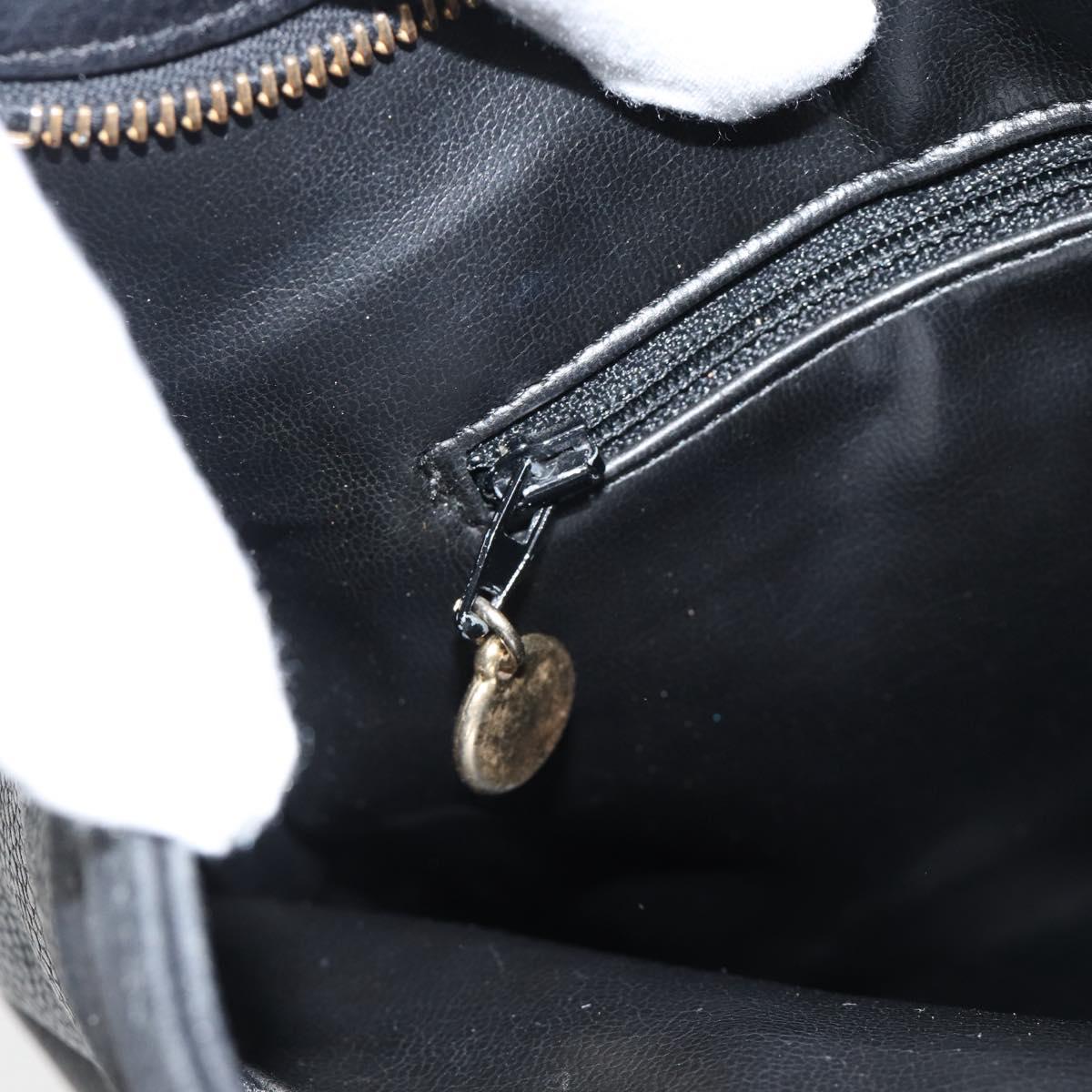 CHANEL Shoulder Bag Caviar Skin Black Gold CC Auth 181205A