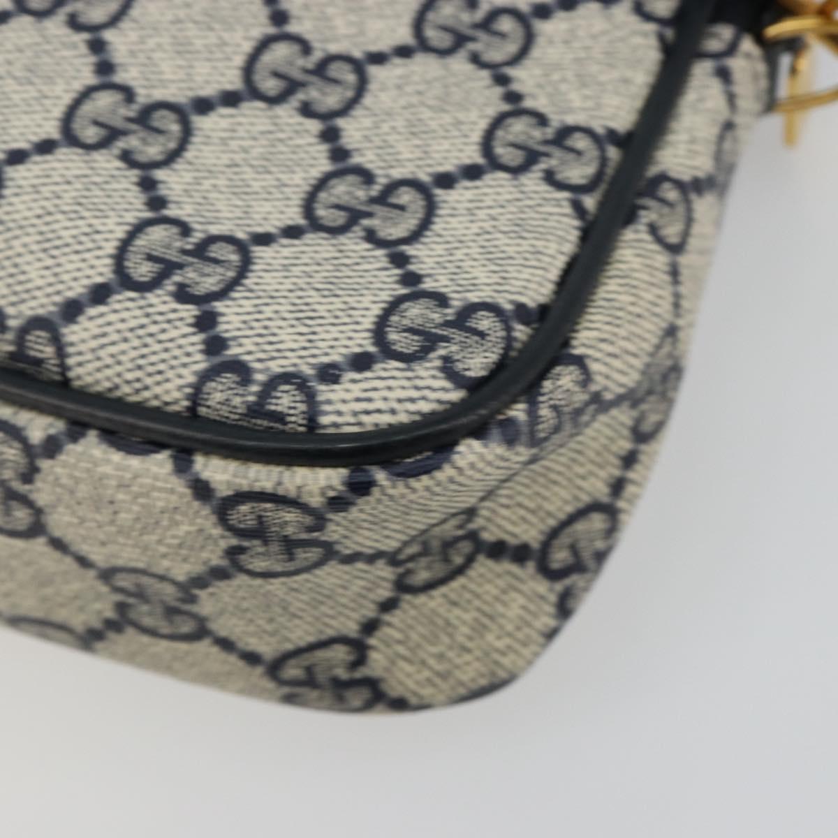 GUCCI GG Supreme Shoulder Bag PVC Navy Gold 97 02 068 Auth 181211