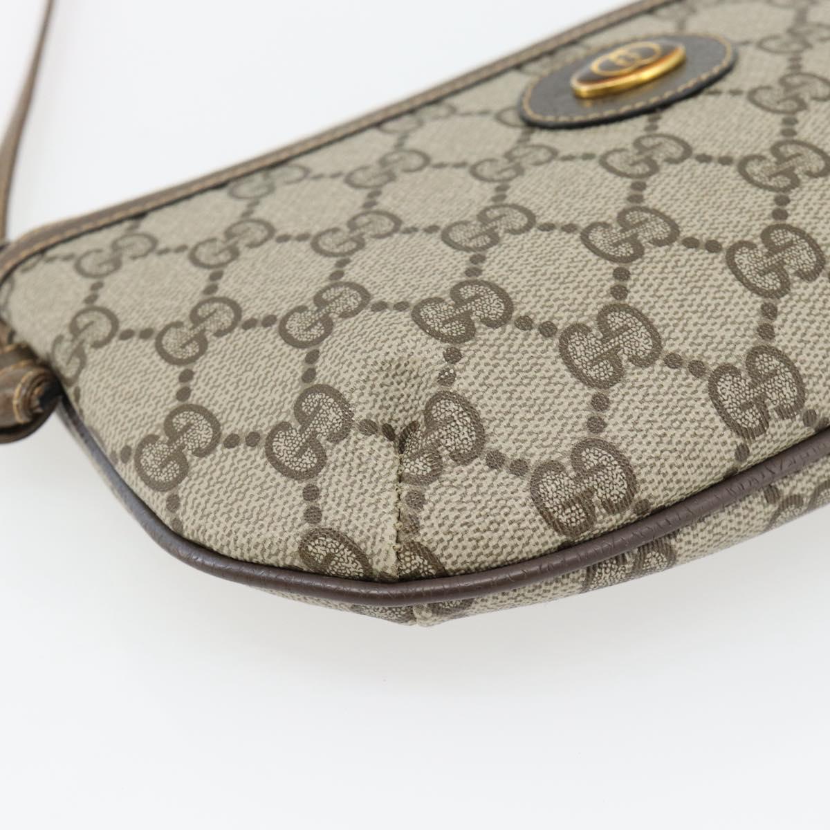 GUCCI GG Supreme Shoulder Bag PVC Beige Gold 904 02 020 Auth 181212