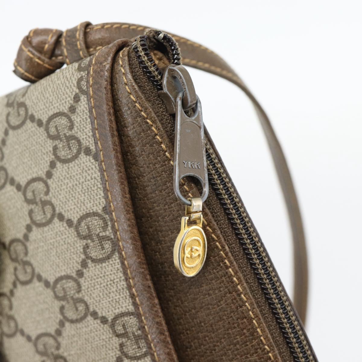 GUCCI GG Supreme Shoulder Bag PVC Beige Gold 904 02 020 Auth 181212