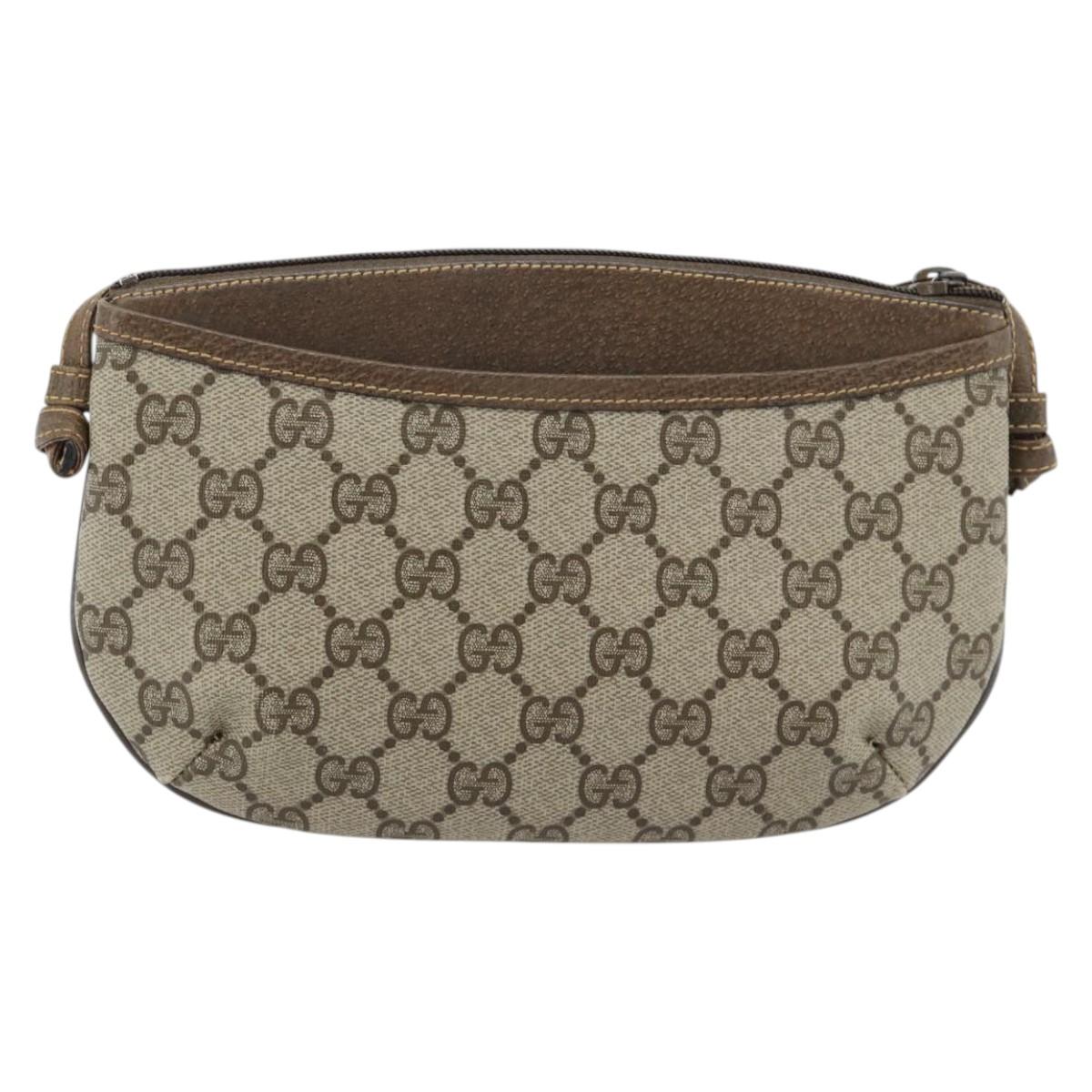 GUCCI GG Supreme Shoulder Bag PVC Beige Gold 904 02 020 Auth 181212