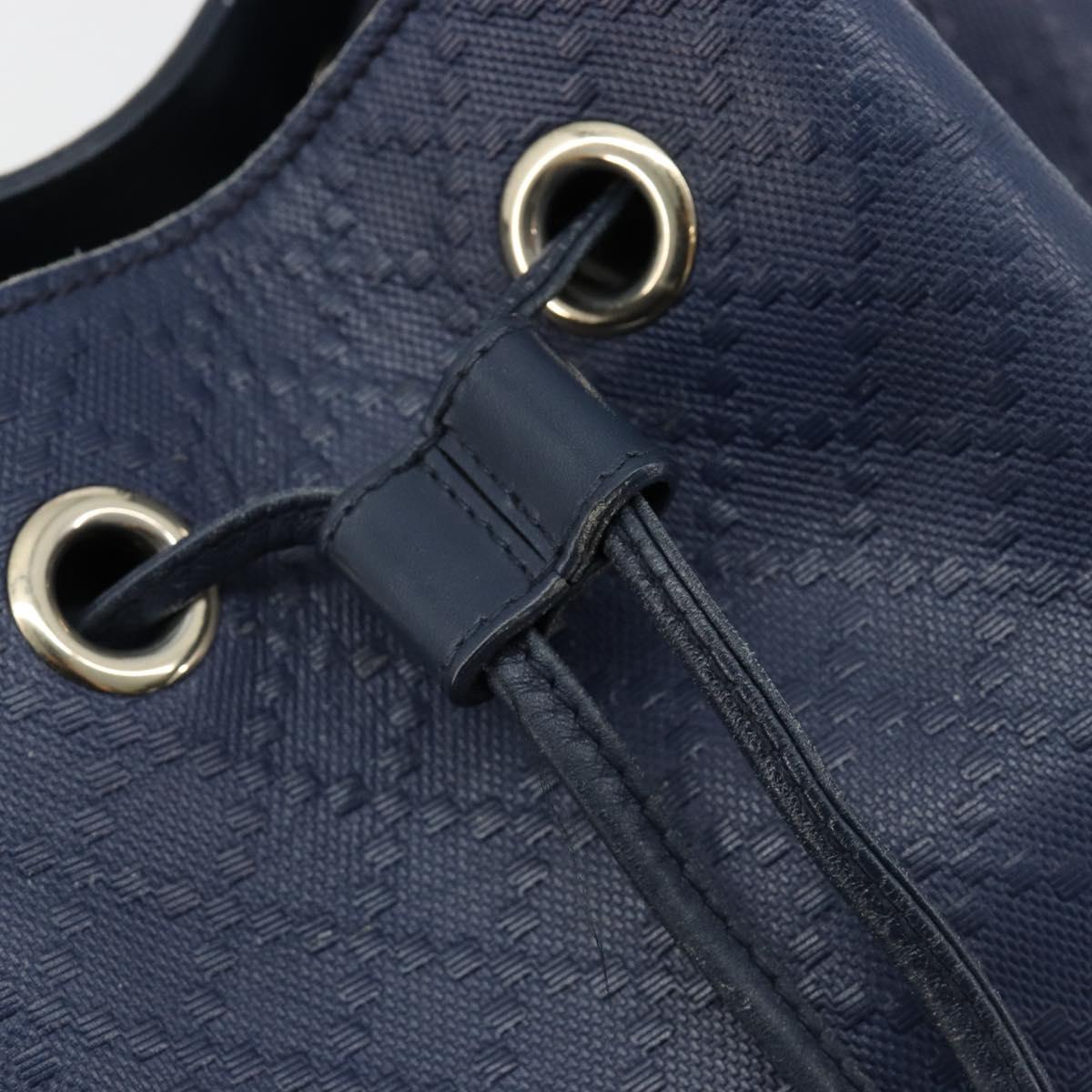GUCCI Diamante Shoulder Bag Leather Navy Silver 354228 Auth 181216