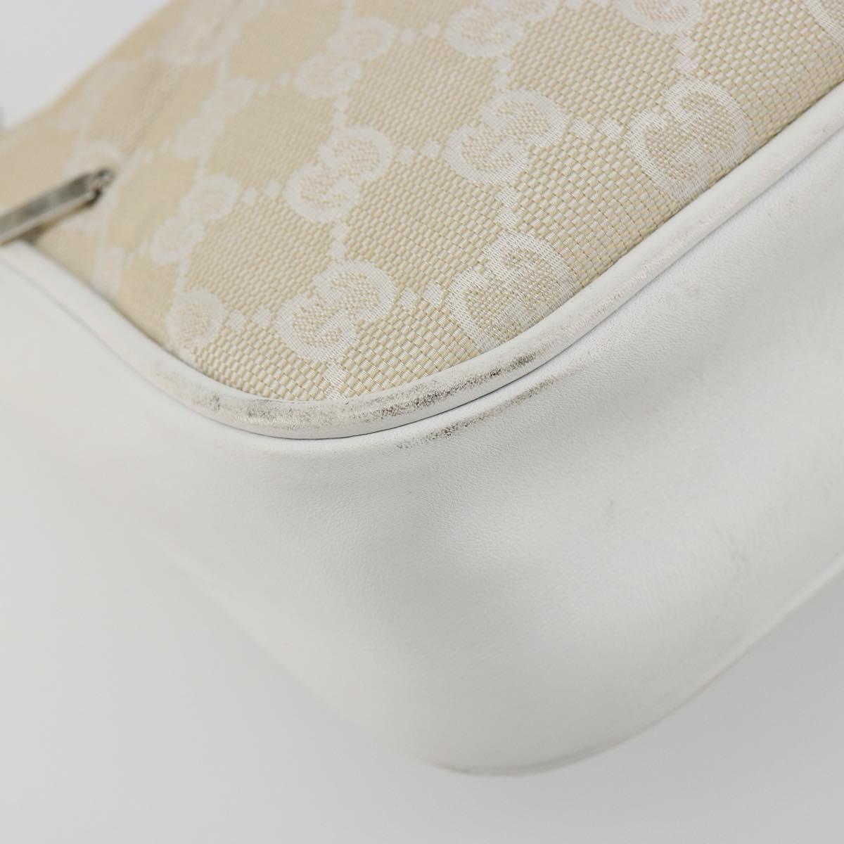 GUCCI Bamboo GG Canvas Shoulder Bag Ivory Silver 001 3865 Auth 181217A
