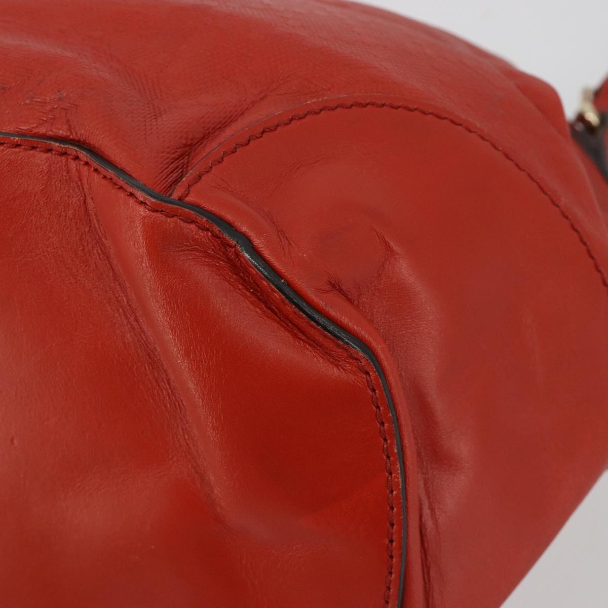 GUCCI Diamante Shoulder Bag Leather Red Gold 354229 Auth 181220