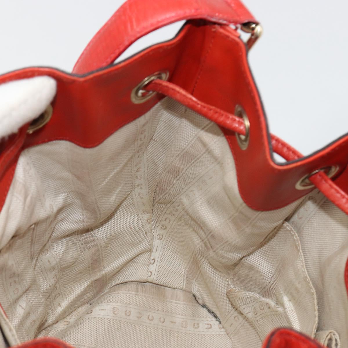 GUCCI Diamante Shoulder Bag Leather Red Gold 354229 Auth 181220