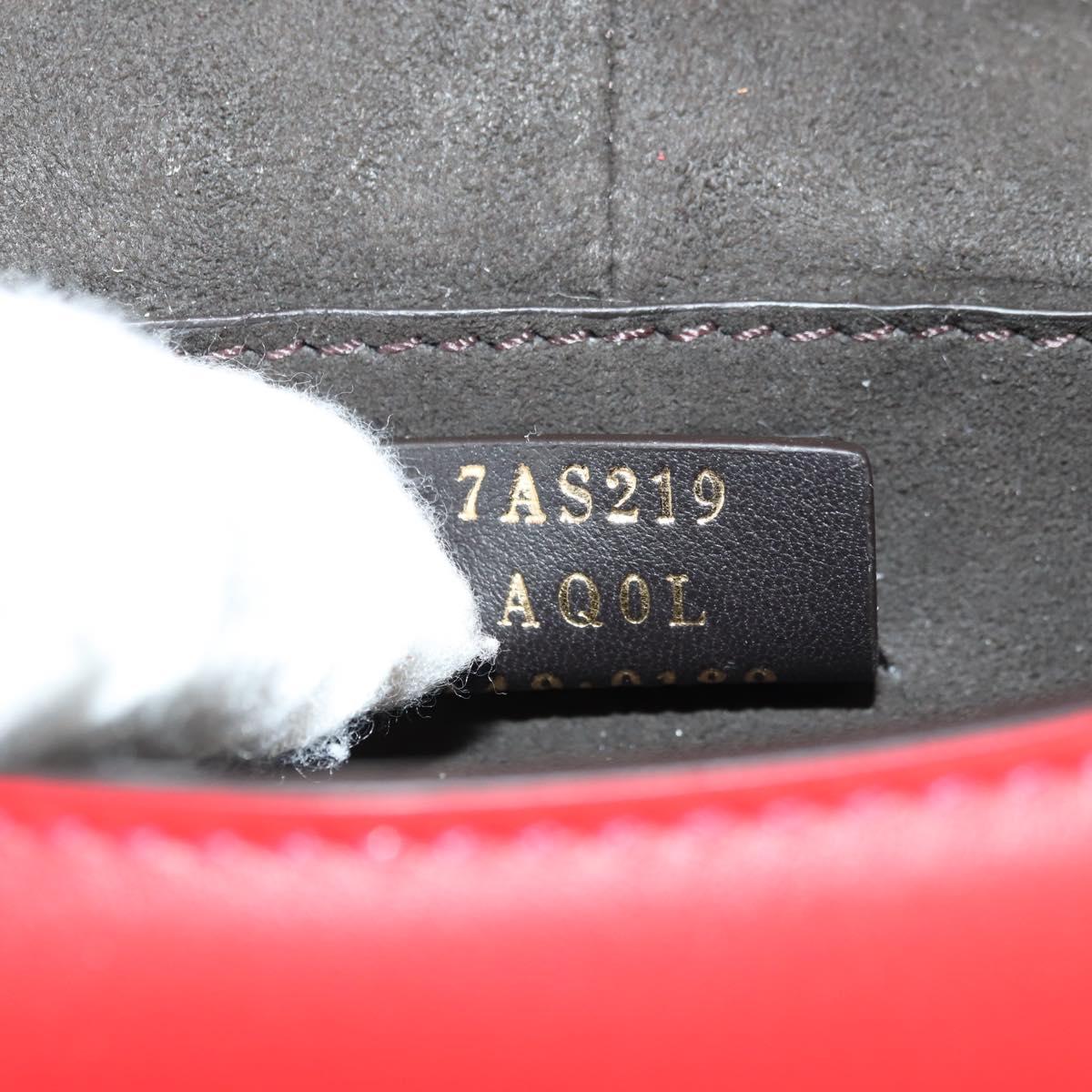 FENDI C'mon Small Shoulder Bag Leather Red Gold Auth 181237M