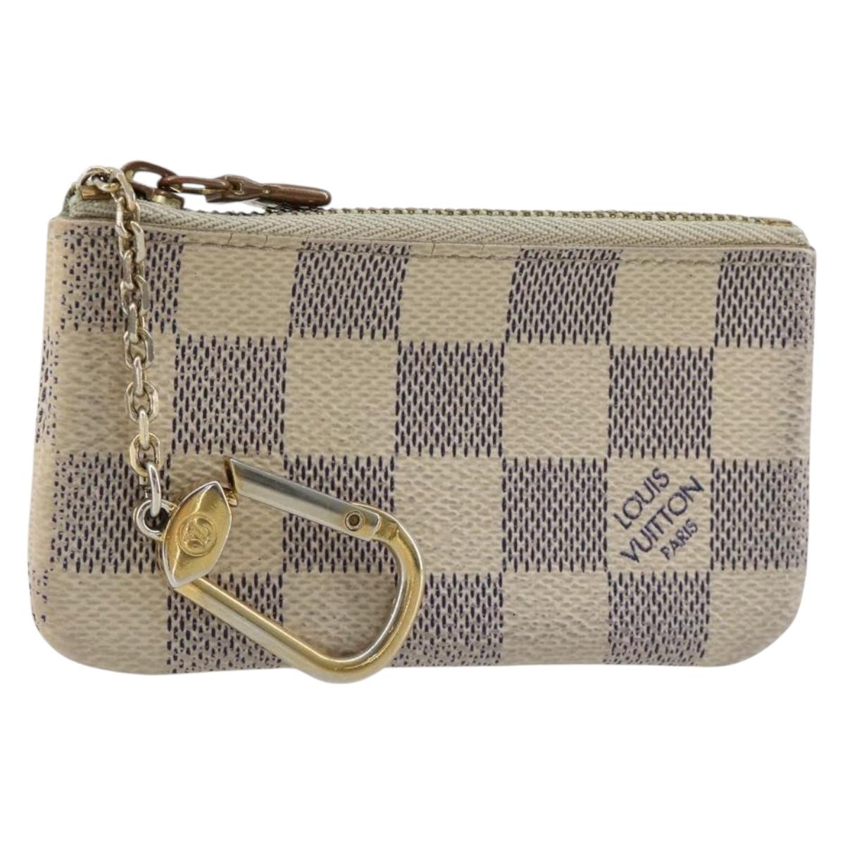 LOUIS VUITTON Damier Azur Pochette Cles Coin Purse N62659 LV Auth 181239