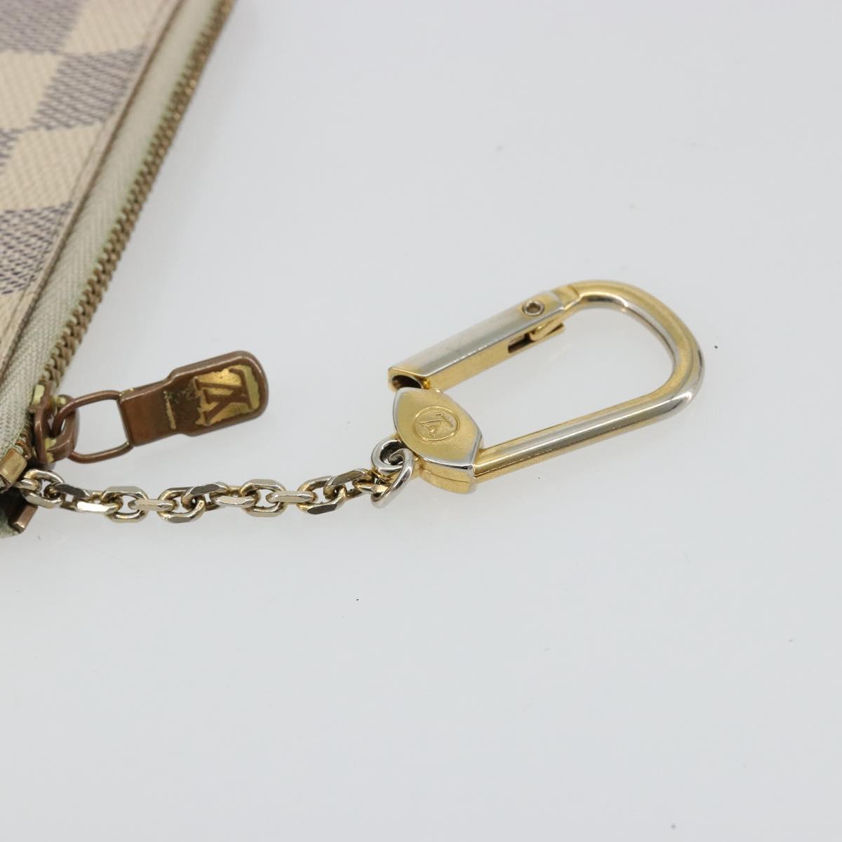 LOUIS VUITTON Damier Azur Pochette Cles Coin Purse N62659 LV Auth 181239