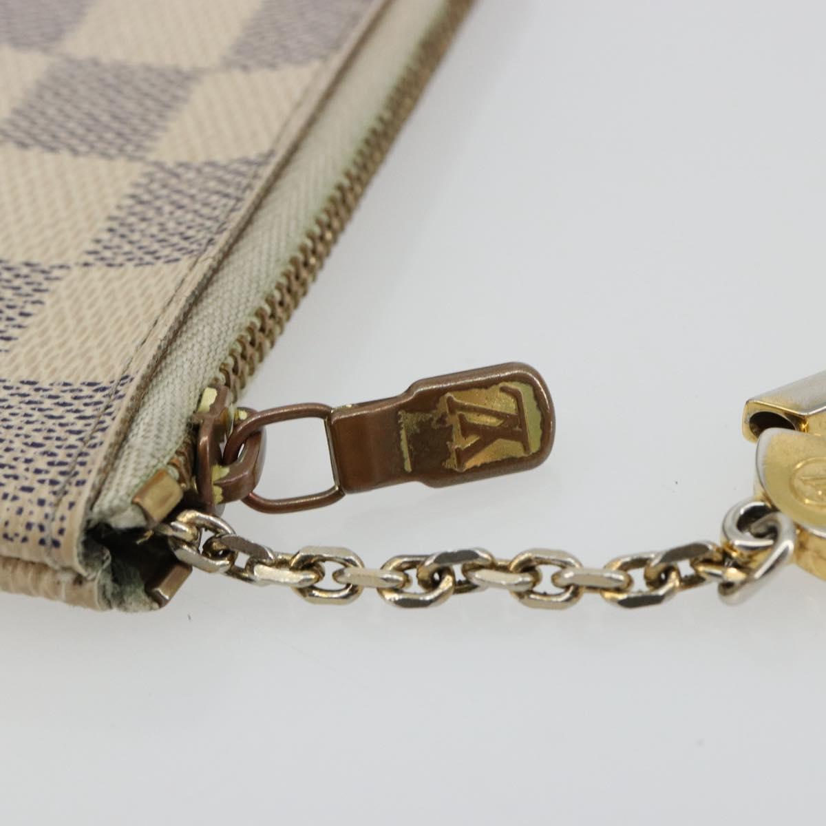 LOUIS VUITTON Damier Azur Pochette Cles Coin Purse N62659 LV Auth 181239