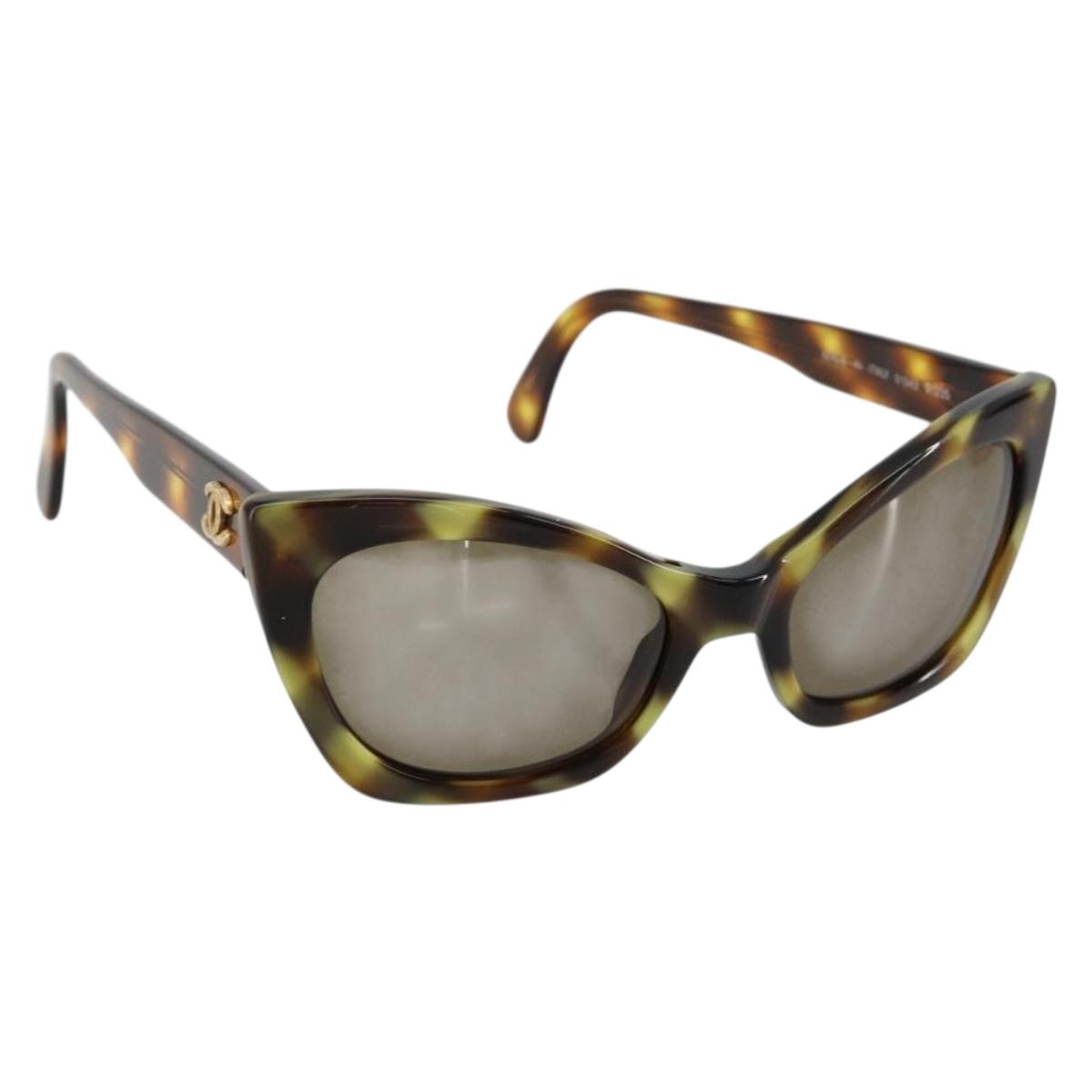 CHANEL Sunglasses plastic Brown CC Auth 181241