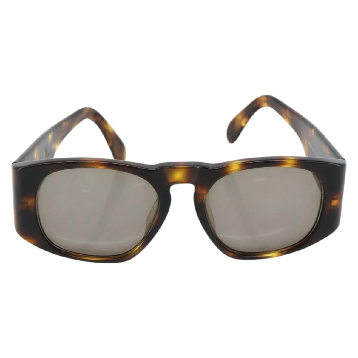 CHANEL Matelasse Sunglasses plastic Brown CC Auth 181242