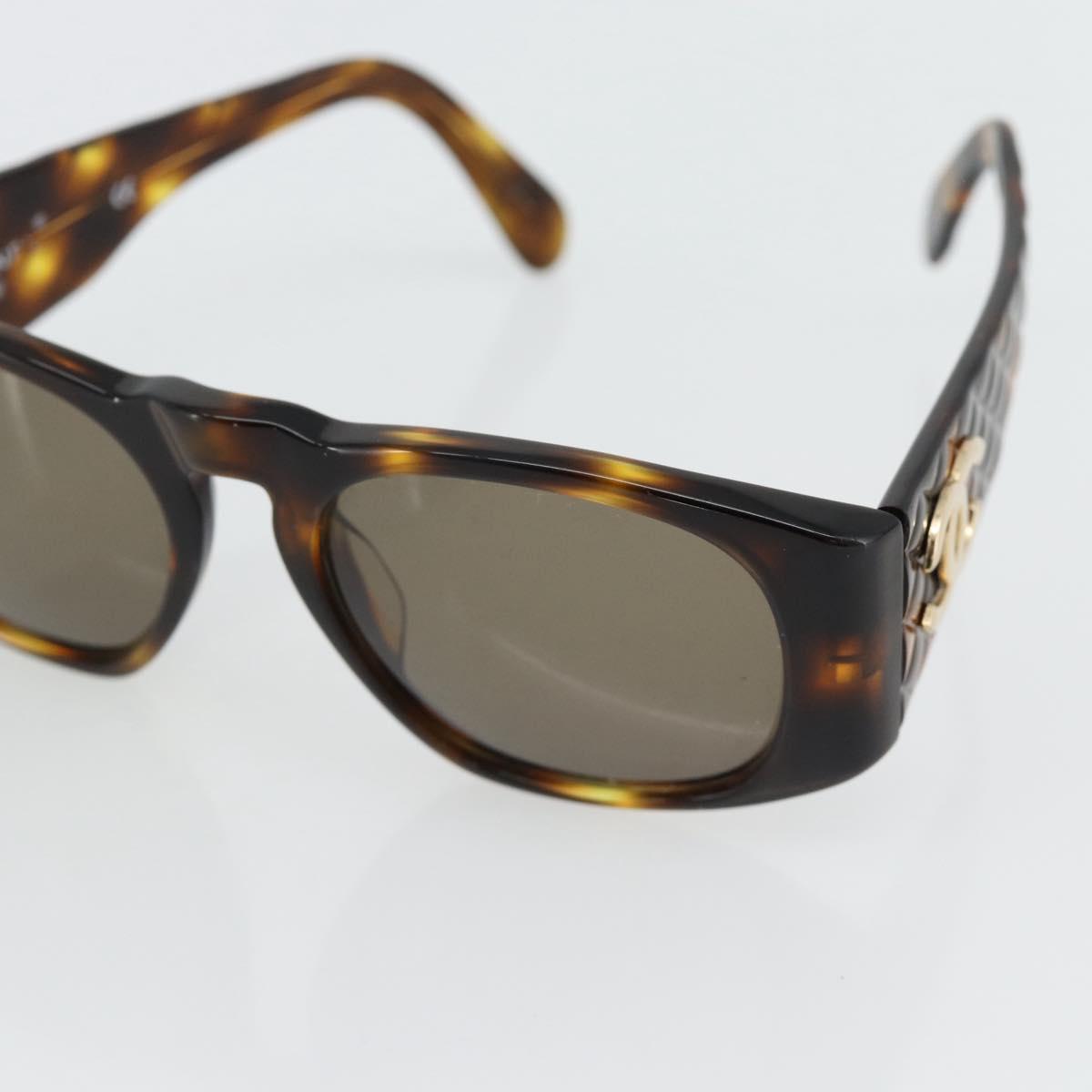 CHANEL Matelasse Sunglasses plastic Brown CC Auth 181242