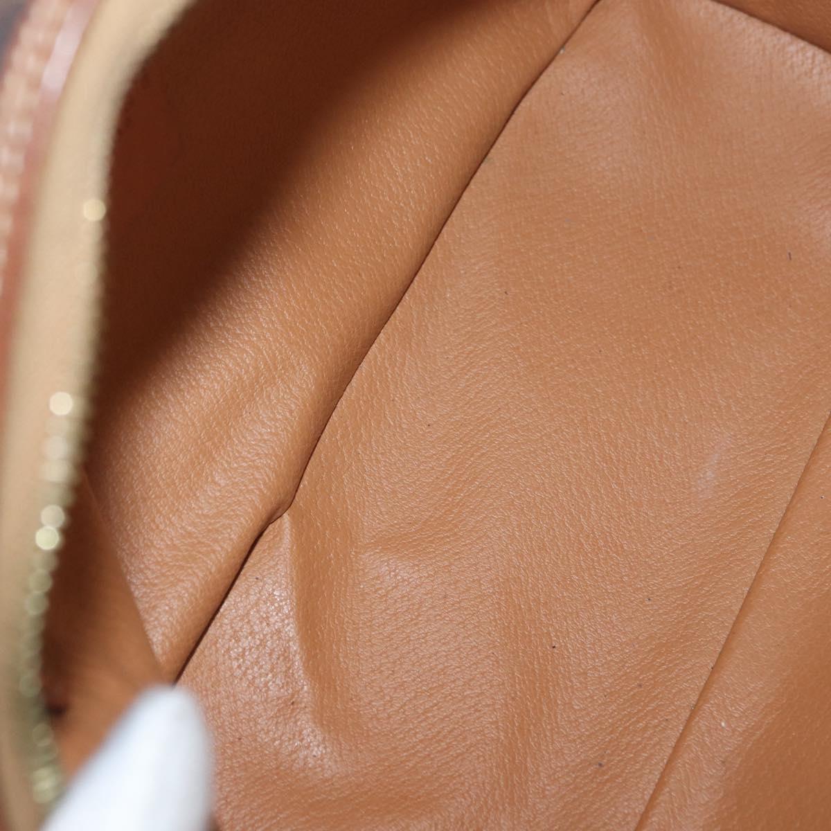 CELINE Macadam Canvas Hand Bag PVC Leather Brown Gold Auth 181253