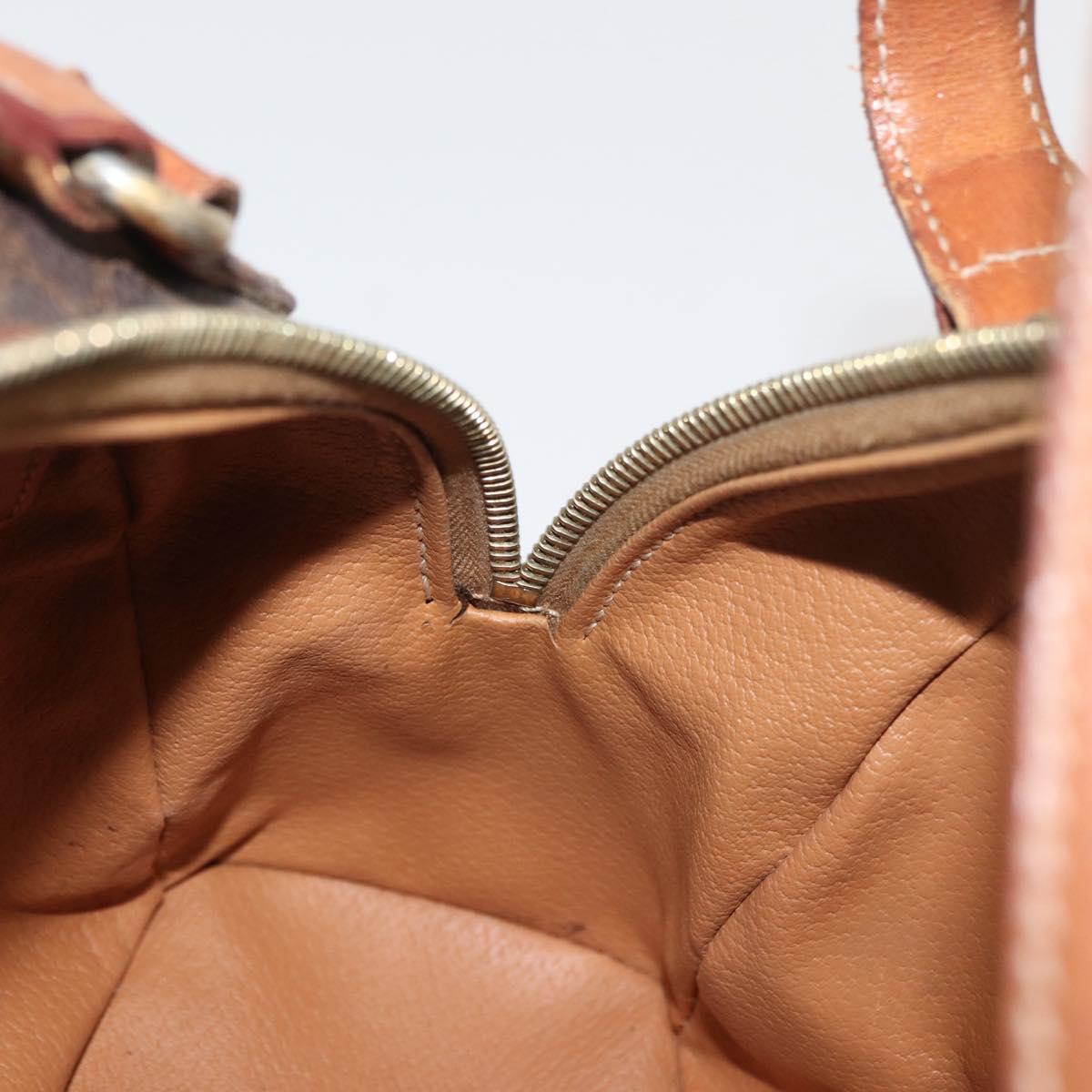 CELINE Macadam Canvas Hand Bag PVC Leather Brown Gold Auth 181253