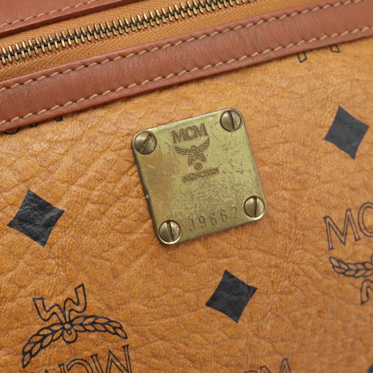 MCM Vicetos Logogram Shoulder Bag PVC Brown Gold Auth 181257