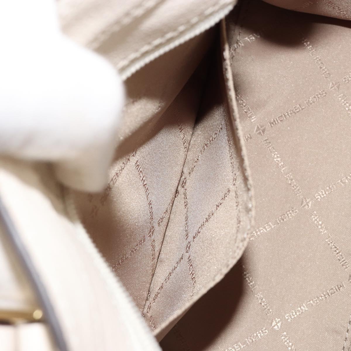 MICHAEL KORS Tote Bag Leather 2way White Gold Auth 181263A
