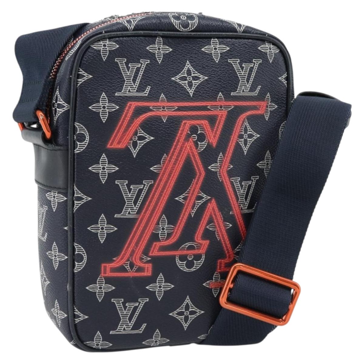 LOUIS VUITTON Monogram Ink Upside Down Danube PM Bag Navy M43678 LV Auth 181264