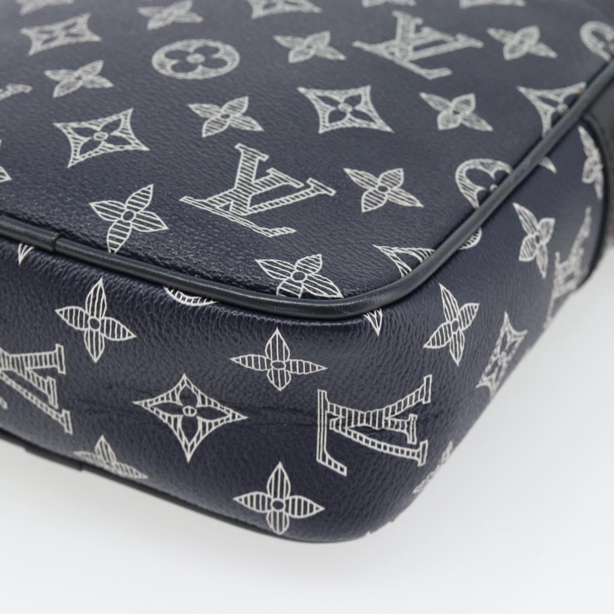 LOUIS VUITTON Monogram Ink Upside Down Danube PM Bag Navy M43678 LV Auth 181264