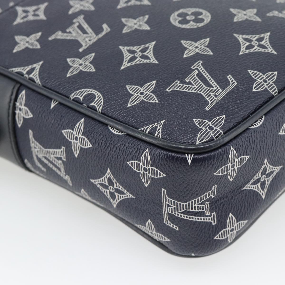 LOUIS VUITTON Monogram Ink Upside Down Danube PM Bag Navy M43678 LV Auth 181264