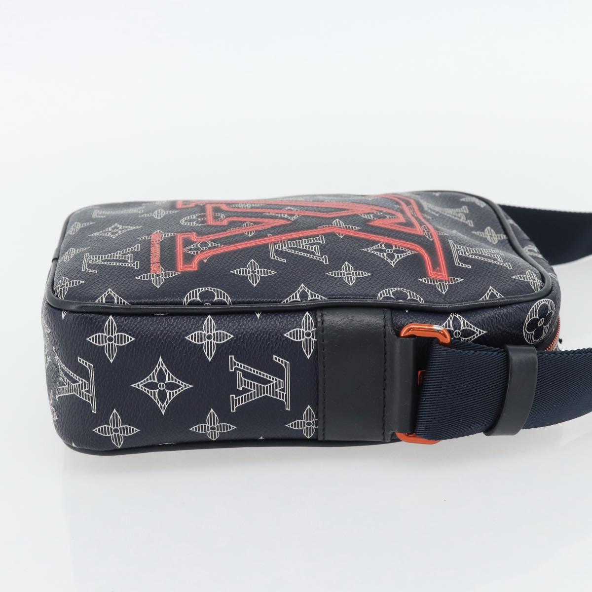 LOUIS VUITTON Monogram Ink Upside Down Danube PM Bag Navy M43678 LV Auth 181264