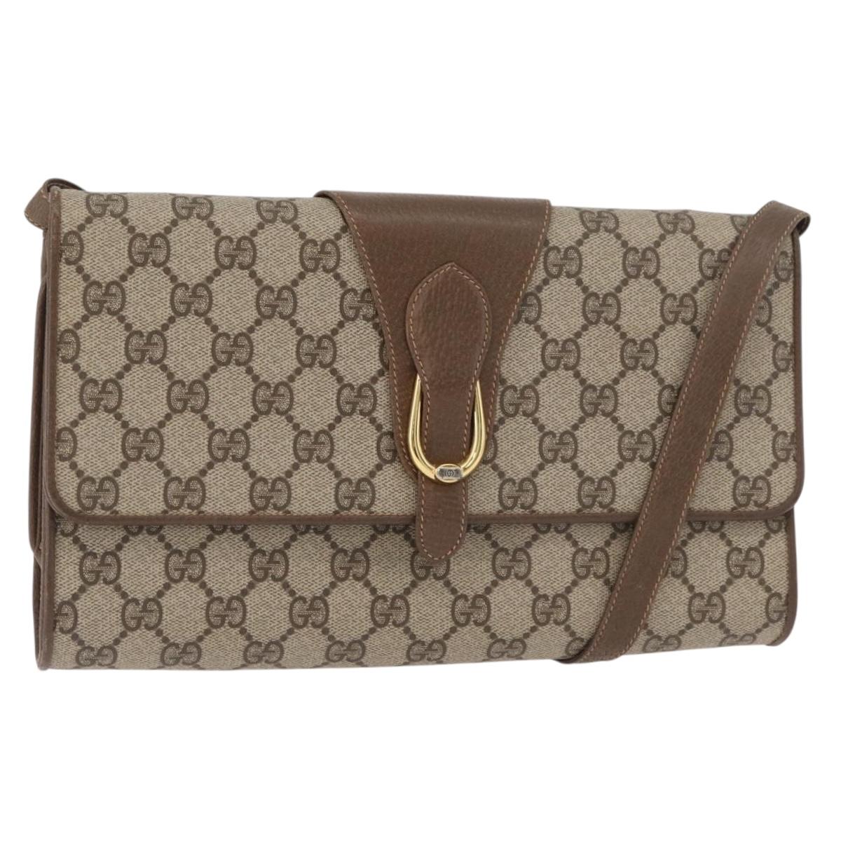 GUCCI GG Supreme Shoulder Bag PVC Beige Gold 904 02 050 Auth 181272