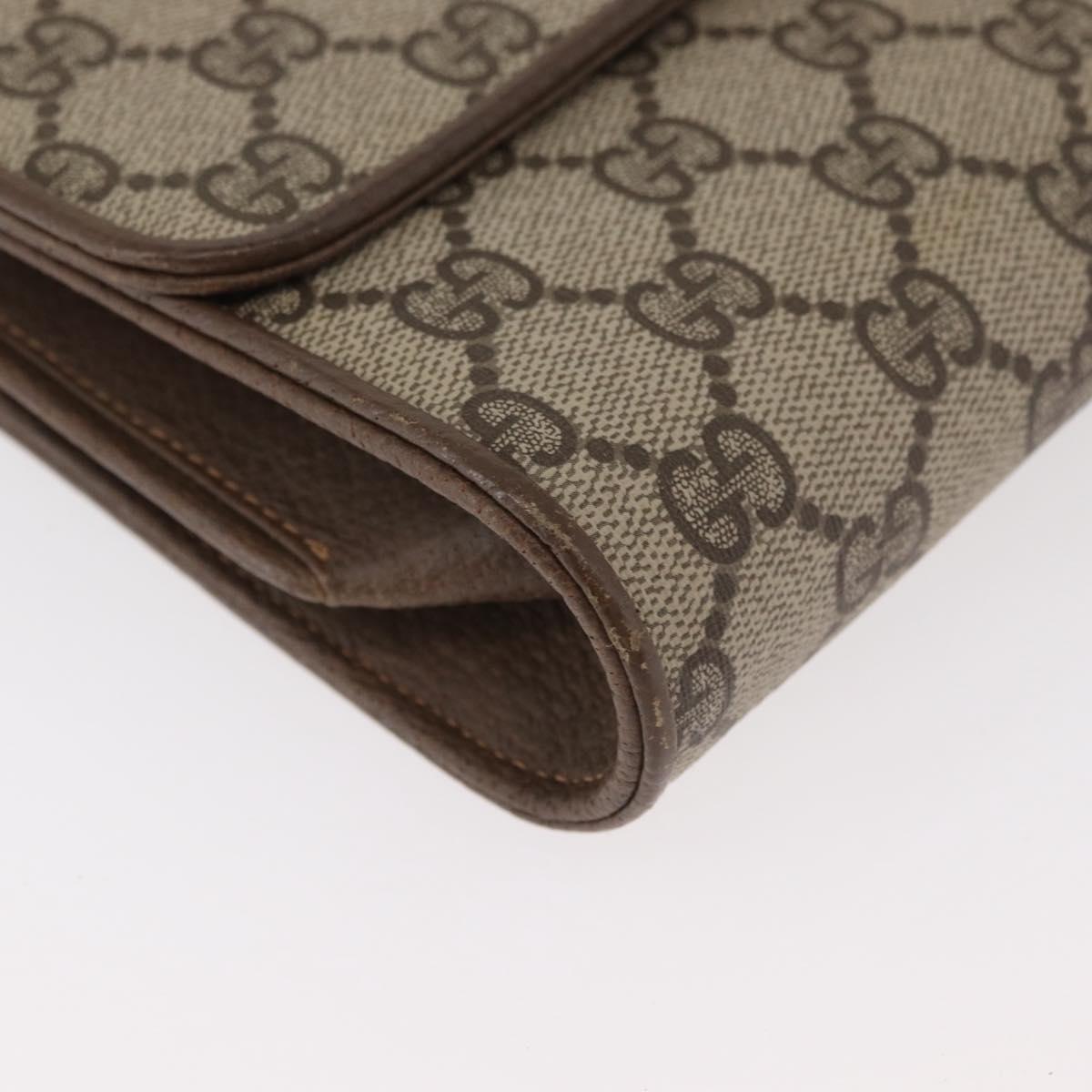 GUCCI GG Supreme Shoulder Bag PVC Beige Gold 904 02 050 Auth 181272