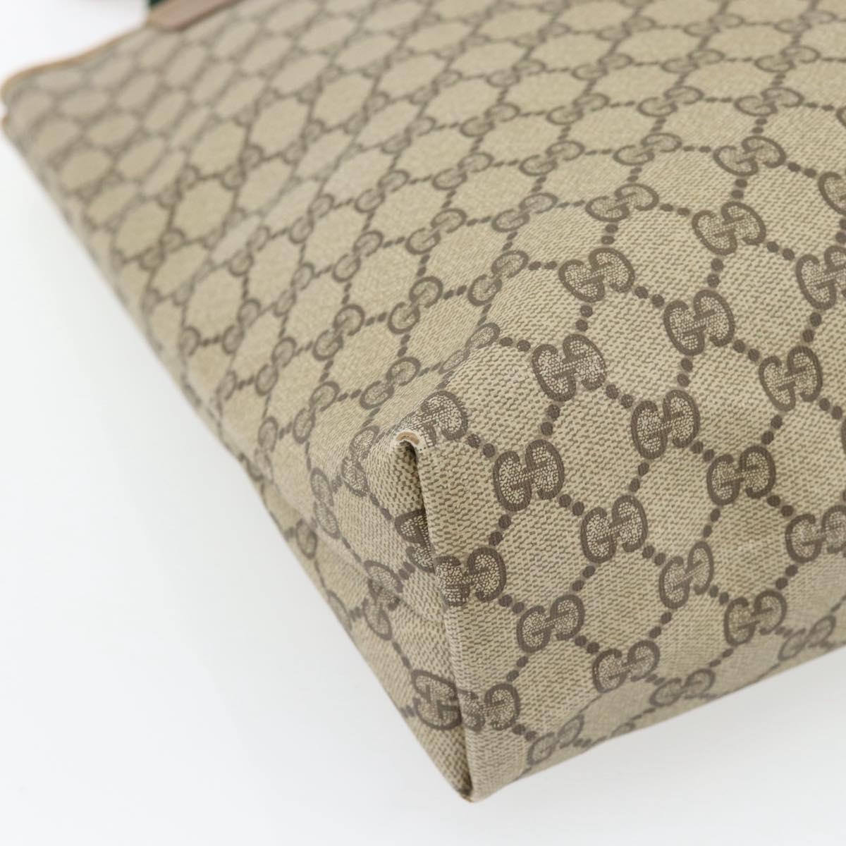GUCCI GG Supreme Web Sherry Line Tote Bag PVC Beige Red 39 02 003 Auth 181273A