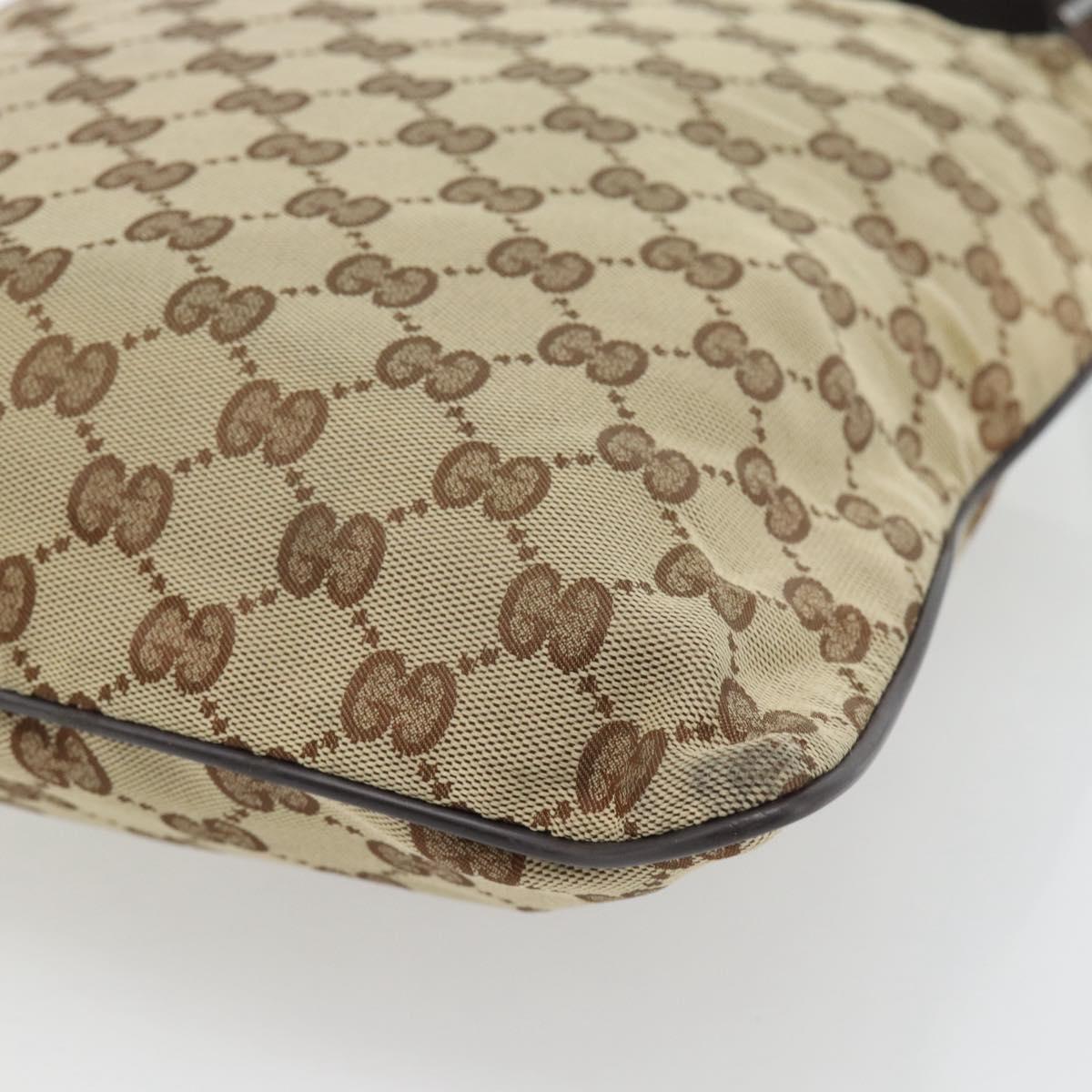 GUCCI GG Canvas Shoulder Bag Beige Silver 132907 Auth 181277