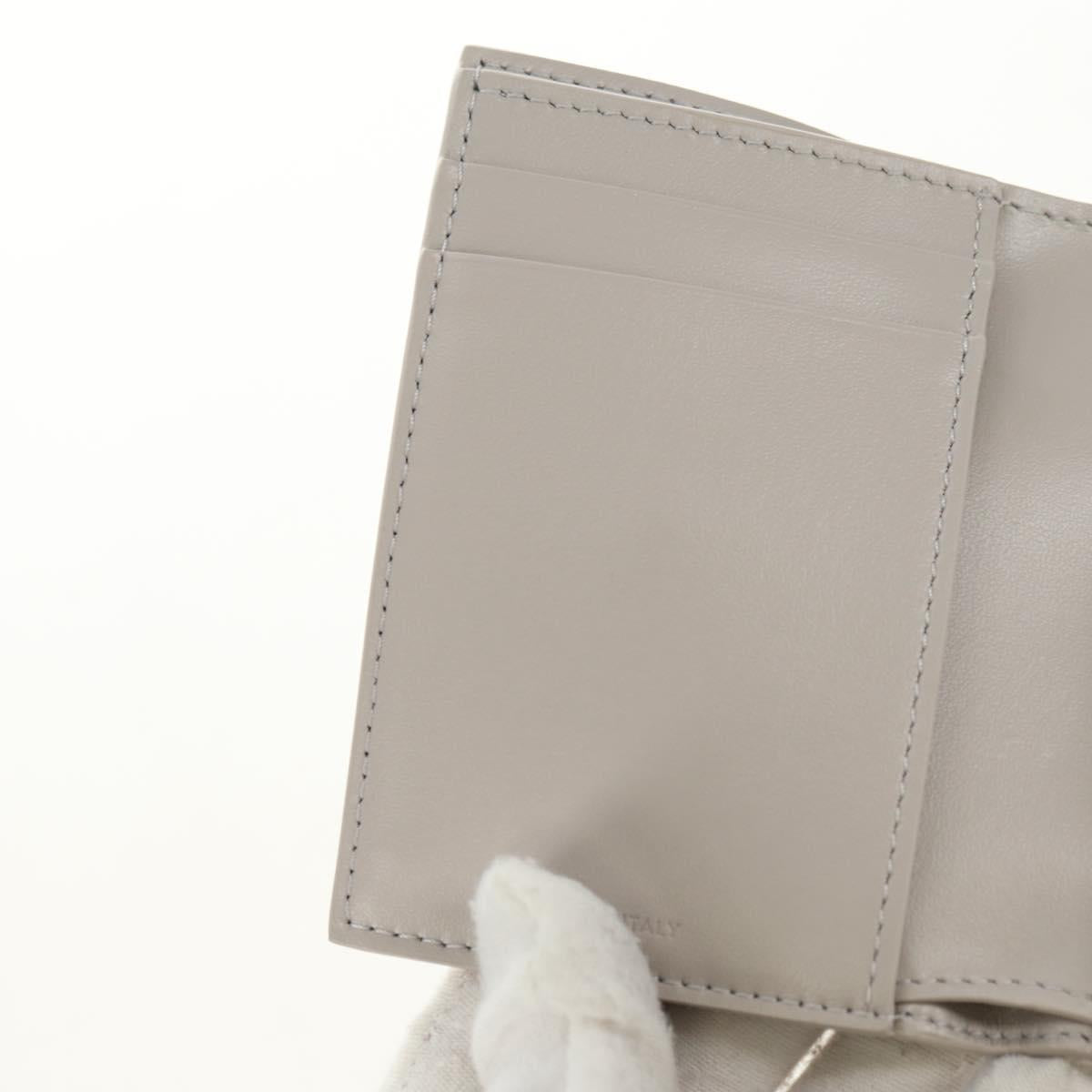 CELINE Triomphe Wallet Leather Beige Gold Auth 181278M