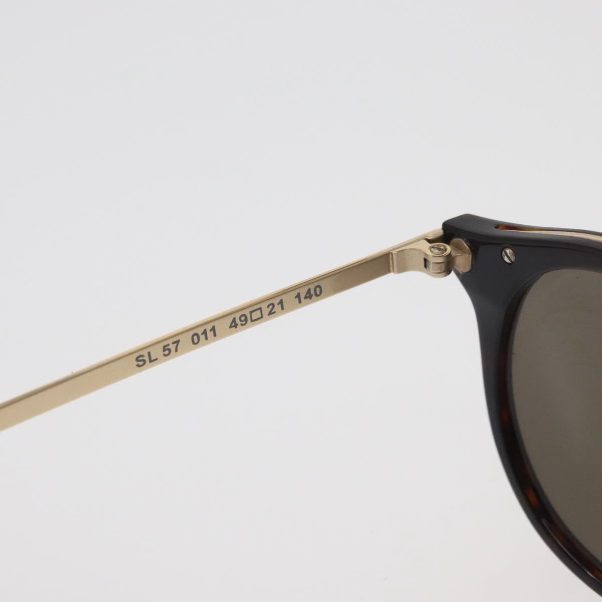 SAINT LAURENT Sunglasses Metal Brown Gold Auth 181281A