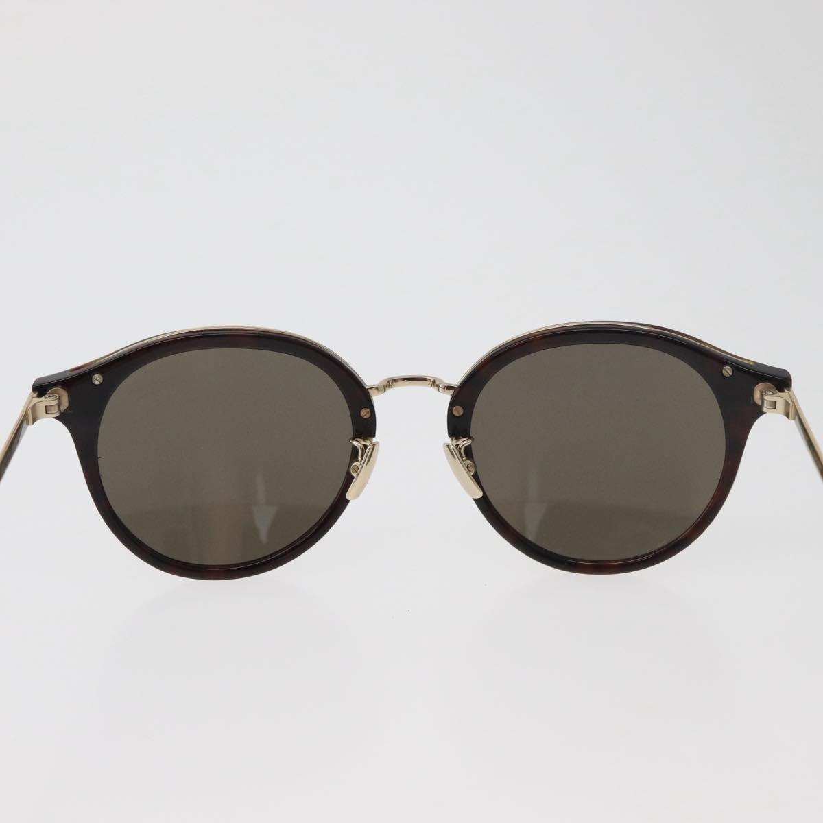 SAINT LAURENT Sunglasses Metal Brown Gold Auth 181281A