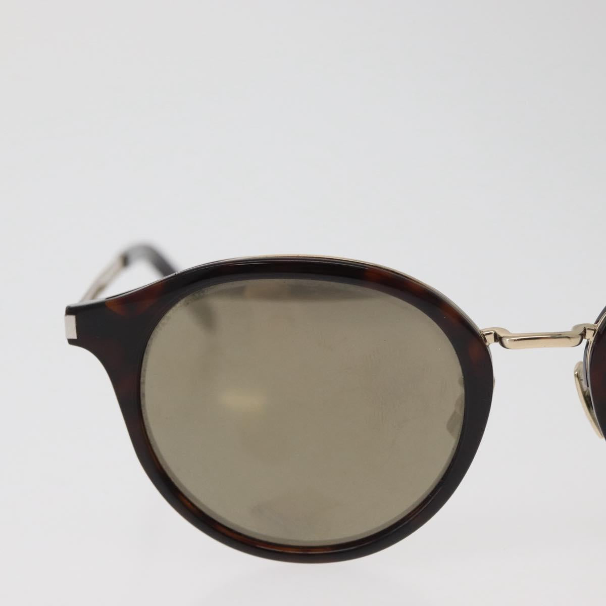 SAINT LAURENT Sunglasses Metal Brown Gold Auth 181281A