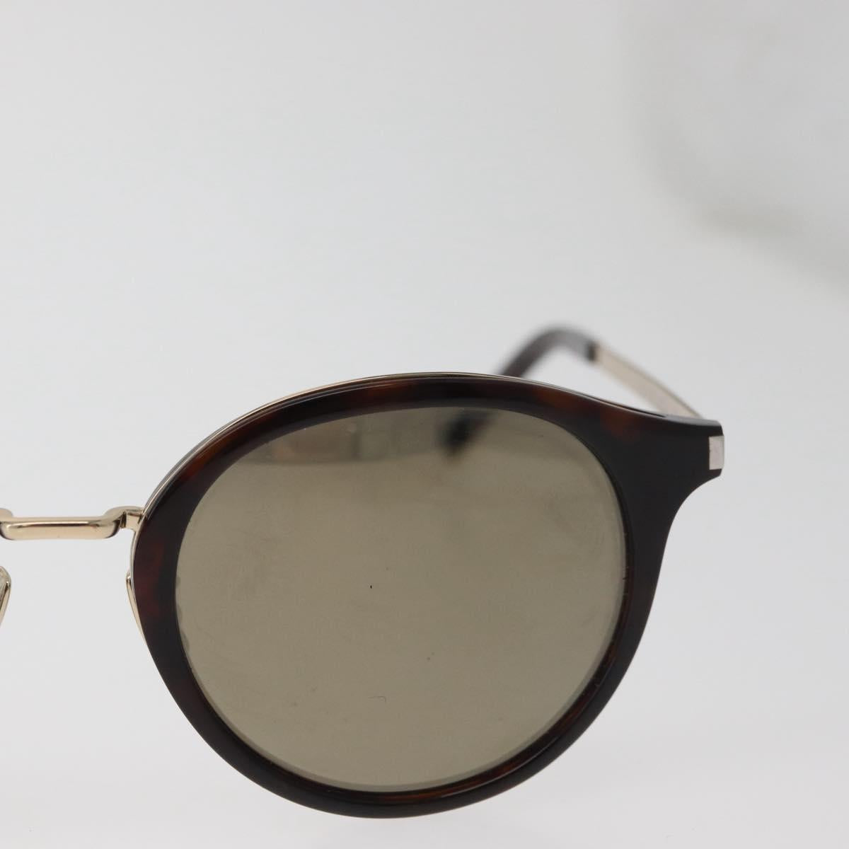 SAINT LAURENT Sunglasses Metal Brown Gold Auth 181281A