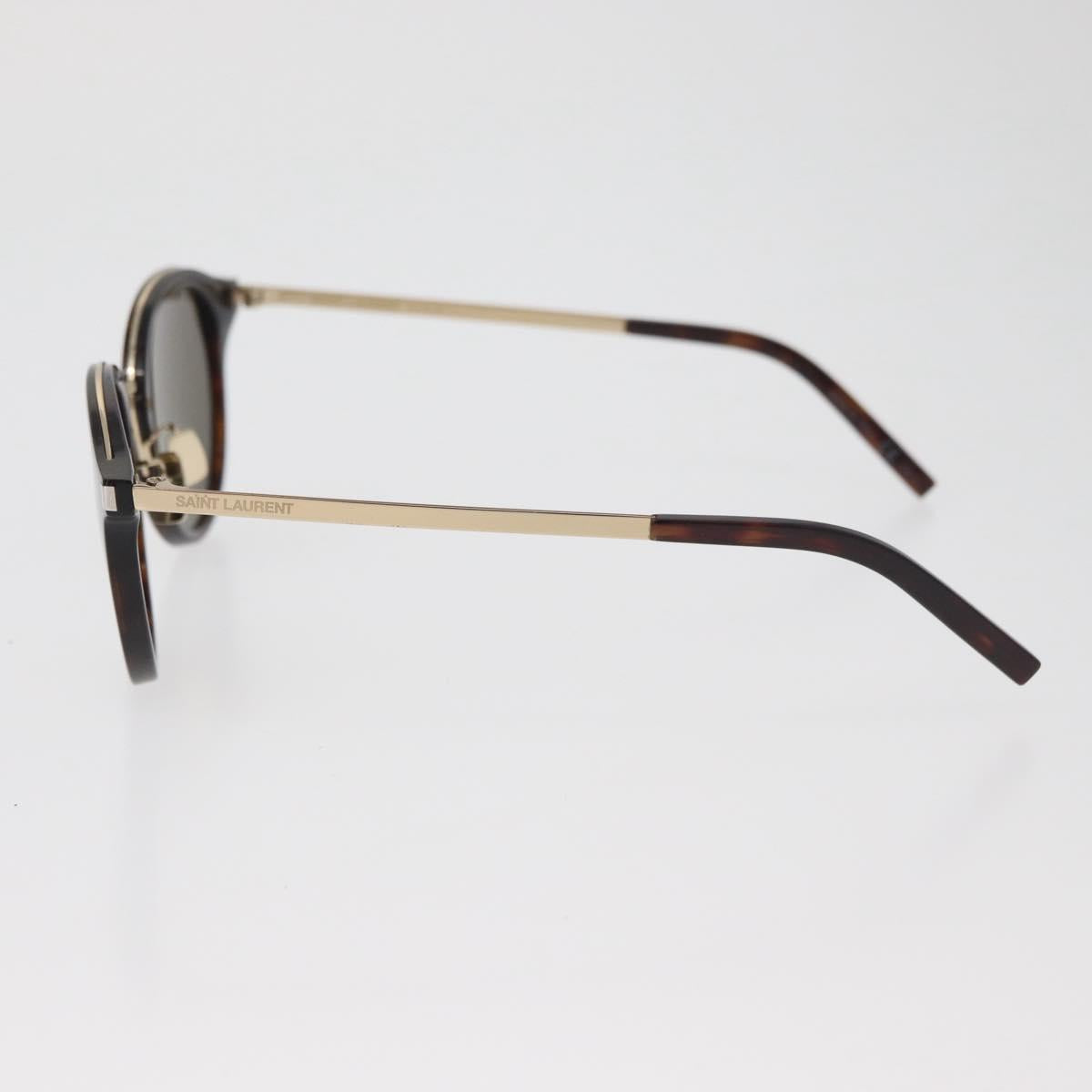 SAINT LAURENT Sunglasses Metal Brown Gold Auth 181281A