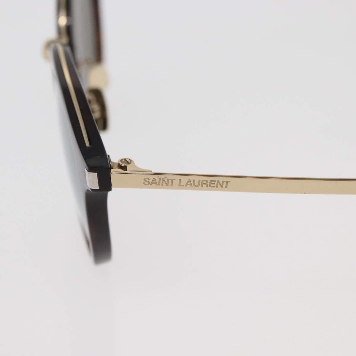 SAINT LAURENT Sunglasses Metal Brown Gold Auth 181281A
