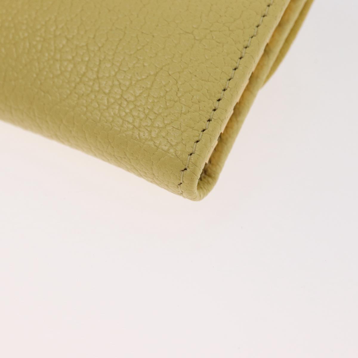 Miu Miu Key Case Leather Yellow Gold Auth 181289A
