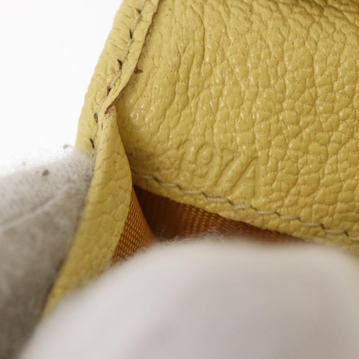 Miu Miu Key Case Leather Yellow Gold Auth 181289A