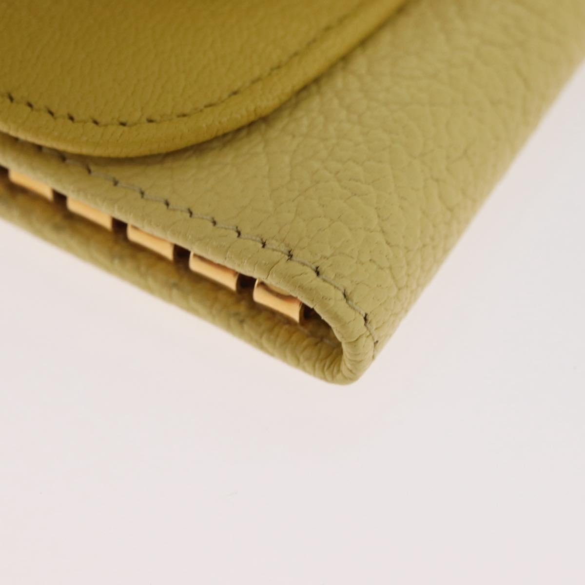 Miu Miu Key Case Leather Yellow Gold Auth 181289A