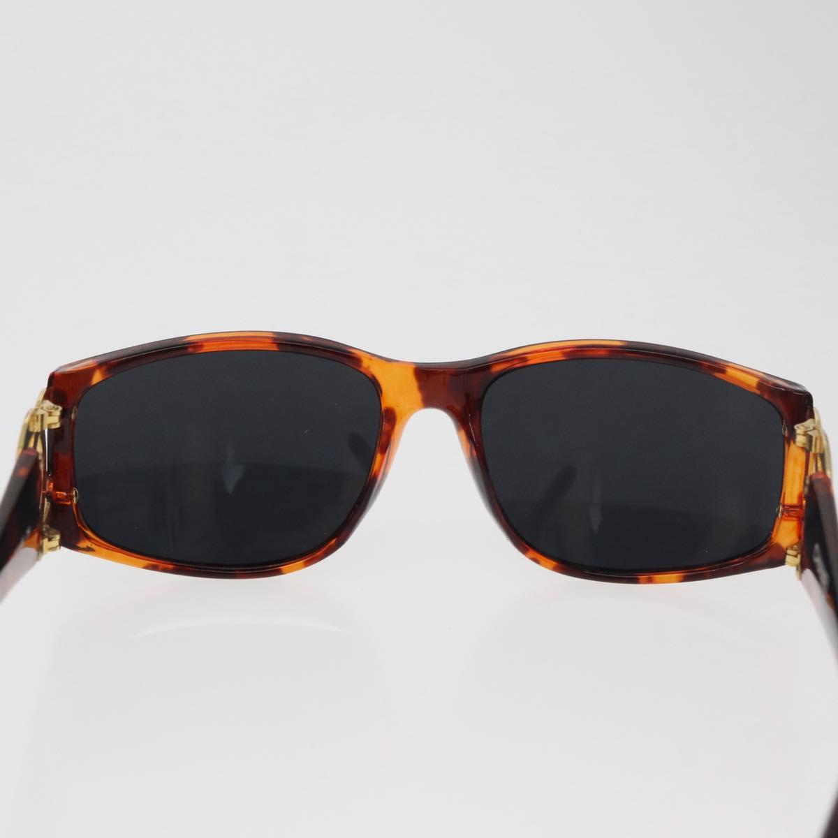 CHANEL COCO Mark Sunglasses Plastic Brown Gold CC Auth 181291M