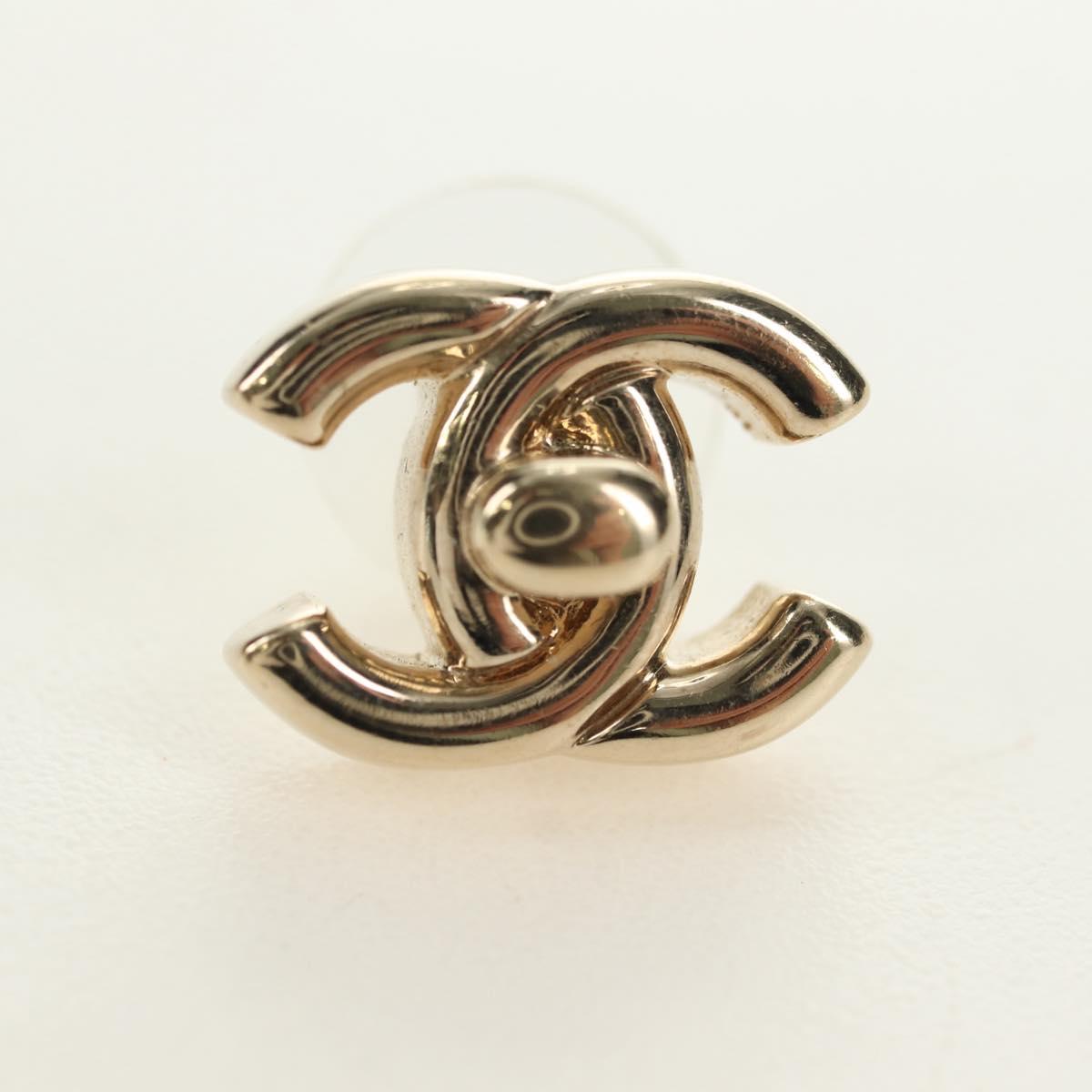 CHANEL COCO Mark Pierce metal Gold Tone CC Auth 181298M